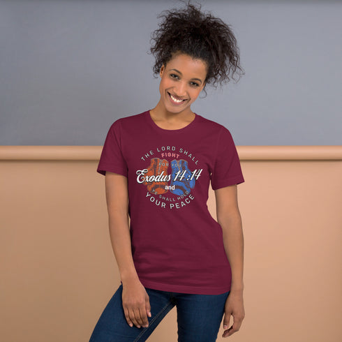 Exodus 14:14 Lord Fight Boxing Christian T-Shirt